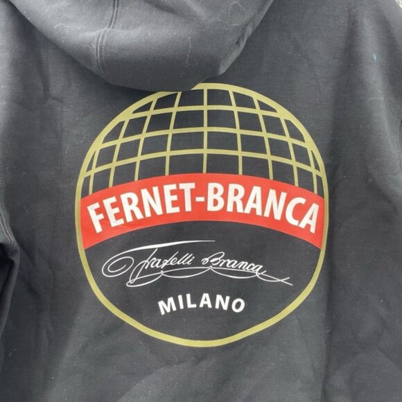Fernet Branca Hoodie Men Medium Black Full Zip Milano Sportswear Training Travel - Picture 8 of 14